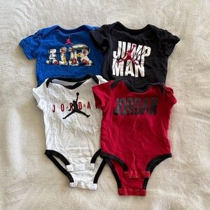 Jordan Kids Bodysuit Set - Black, Red, White